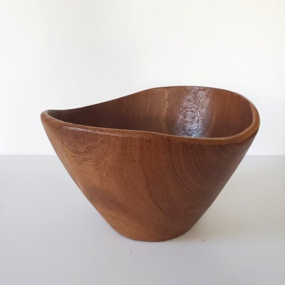 Vtg 60's Dolphin R.H. Macy & Co Thai Teakwood Salad Bowl Set 6 Bowls & Servers - Picture 5 of 15